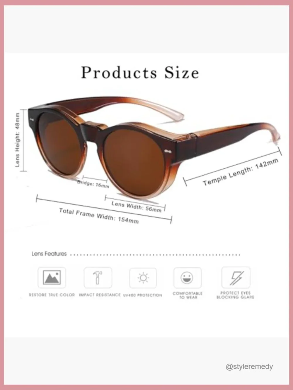 Polarized Fit Over Sunglasses Round Frame Driving Travel